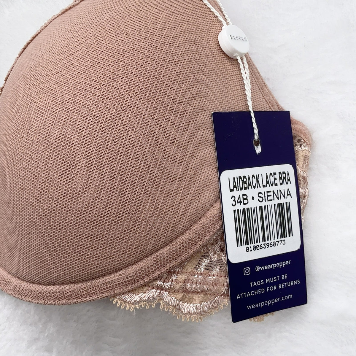 Pepper Laidback Bra 34B Womens Lot 2 Sienna Rose Lace Trim Laid Back New NWT