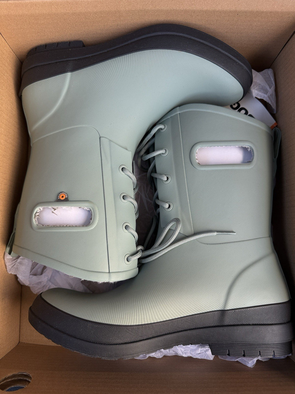 Boggs Womens Boots Size 6 New Green Amanda Lace II Rain Boots Waterproof NIB