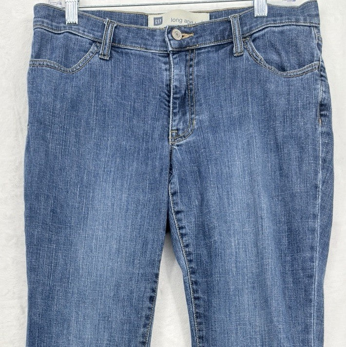 Vintage Gap Long And Lean Jeans 8 Womens Blue Bootcut Stretch