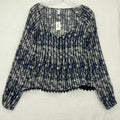 Aeropostale Blouse Small Womens Navy Boho Top Lightweight Long Sleeve New NWT