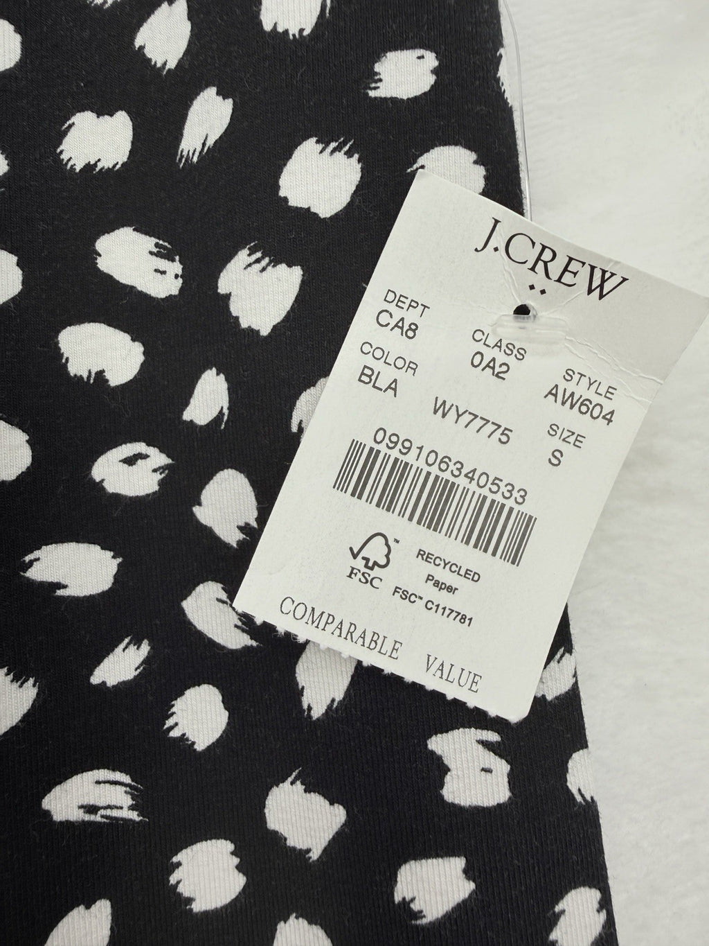 J Crew Everyday Leggings Small Black White Polka Dot Full Length Womens New NWT