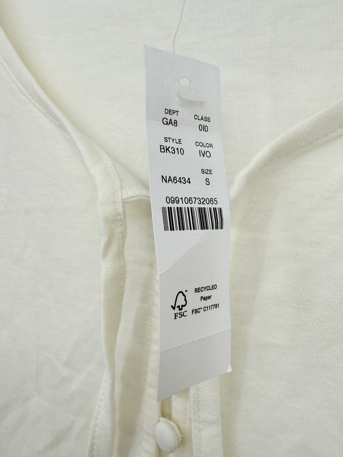 J Crew Top Women Small Broken In Jersey Knit Button Front Long Sleeve New NWT