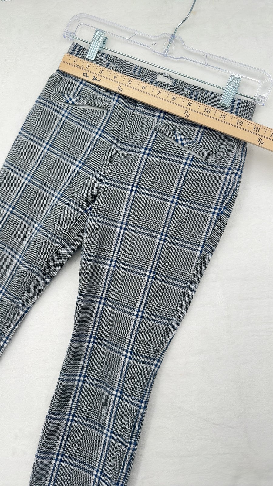 Gap Signature Skinny Ankle Pants 00 Womens Gray Blue Plaid
