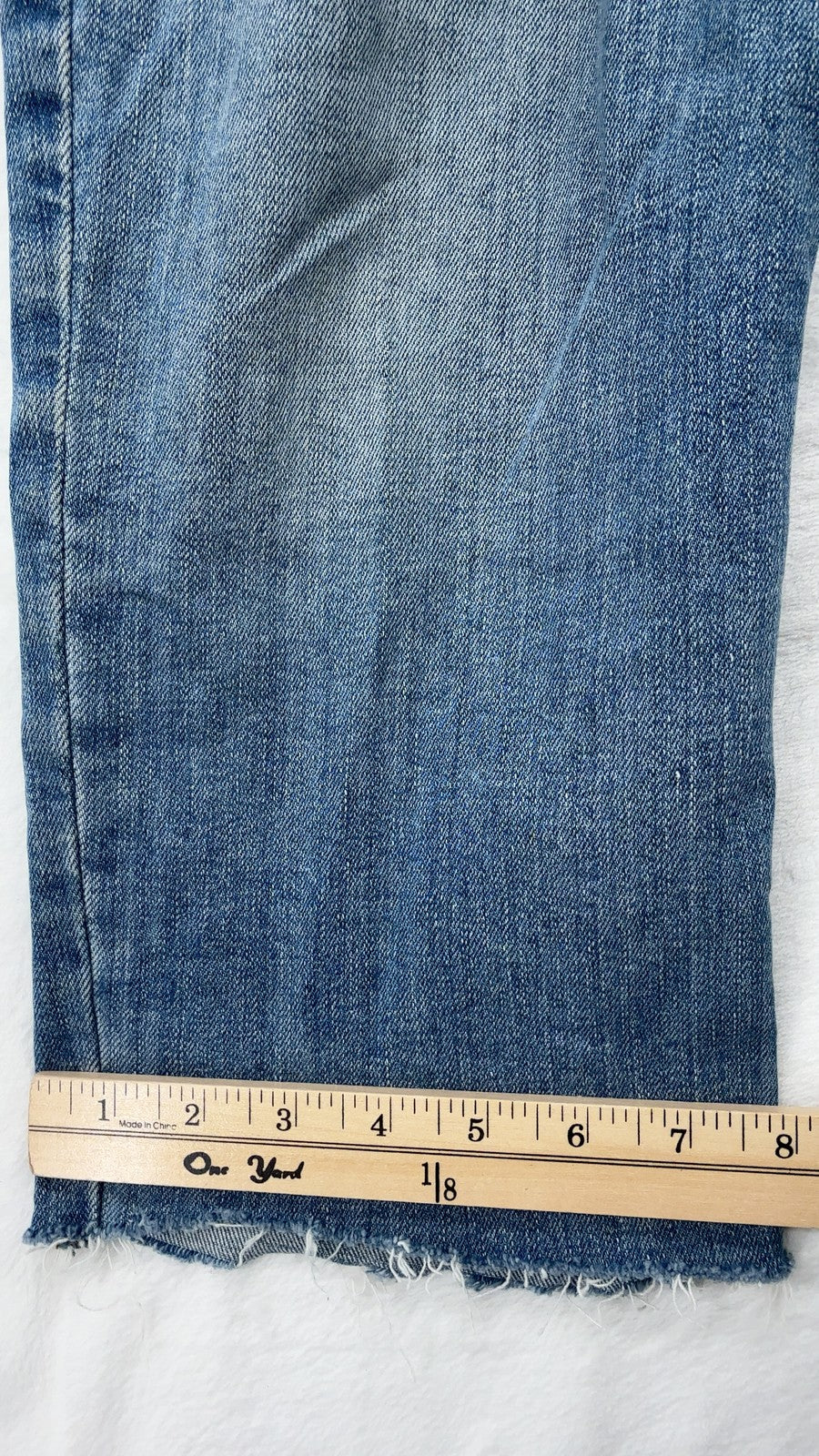 Fat Face Chesham Girlfriend Crop Jeans US 12 UK 16 Womens Blue Raw Hem High Rise
