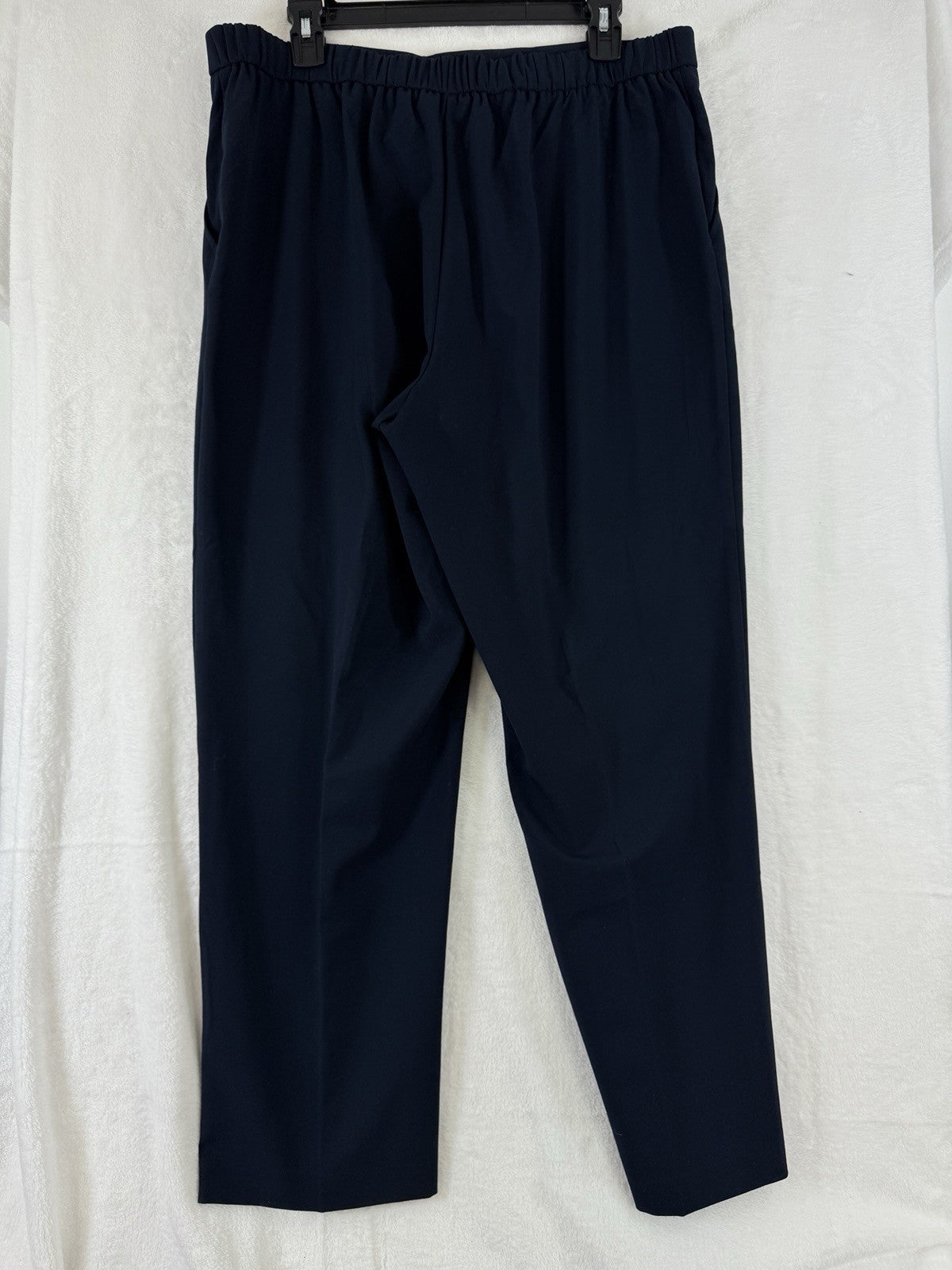 Briggs Pants 16S 16 Short Navy Blue Flat Front Back Elastic Womens Straight Leg