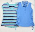 Talbots Tops XS Petite P Linen Tee Sleeveless Polo Blue Striped Lot Womens