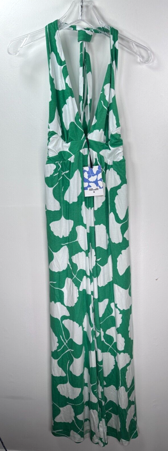 DVF For Target XS Women's Halter Ginkgo Green Jumpsuit Diane Von Furstenberg NEW