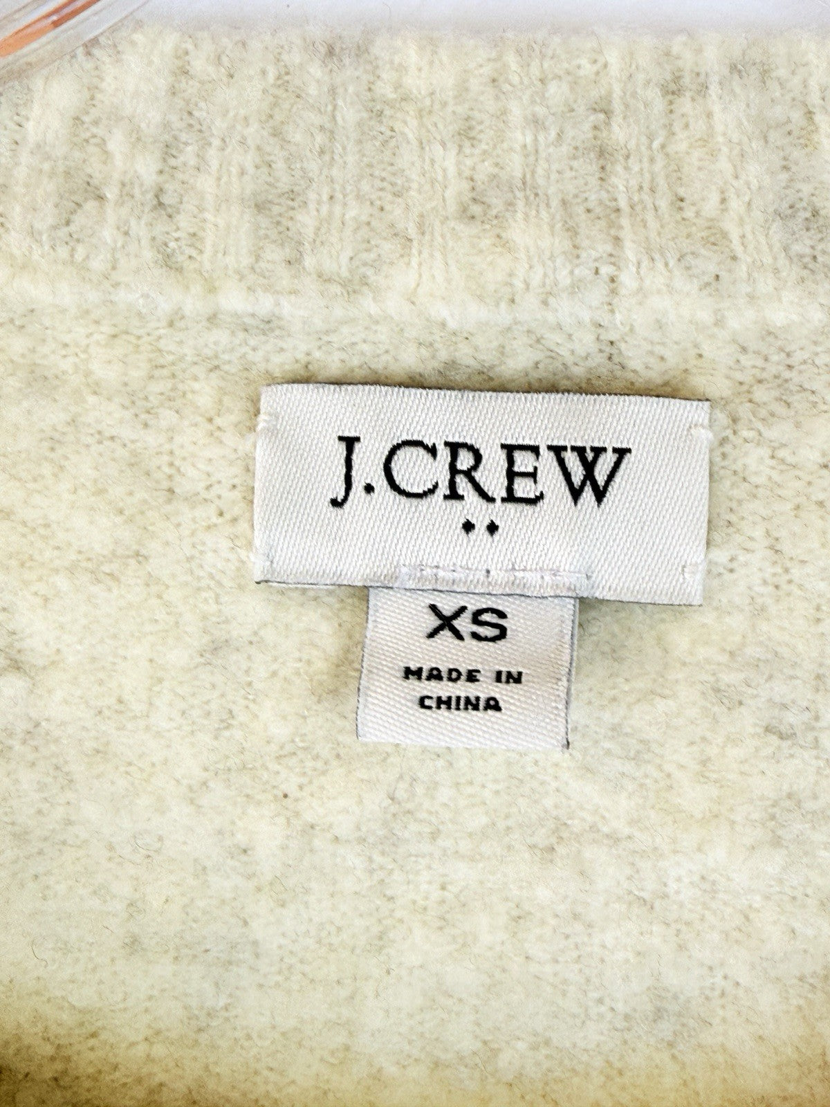 J Crew Sweater XS Womens Wool Blend Crew Neck Long Sleeve Top Ivory Gray