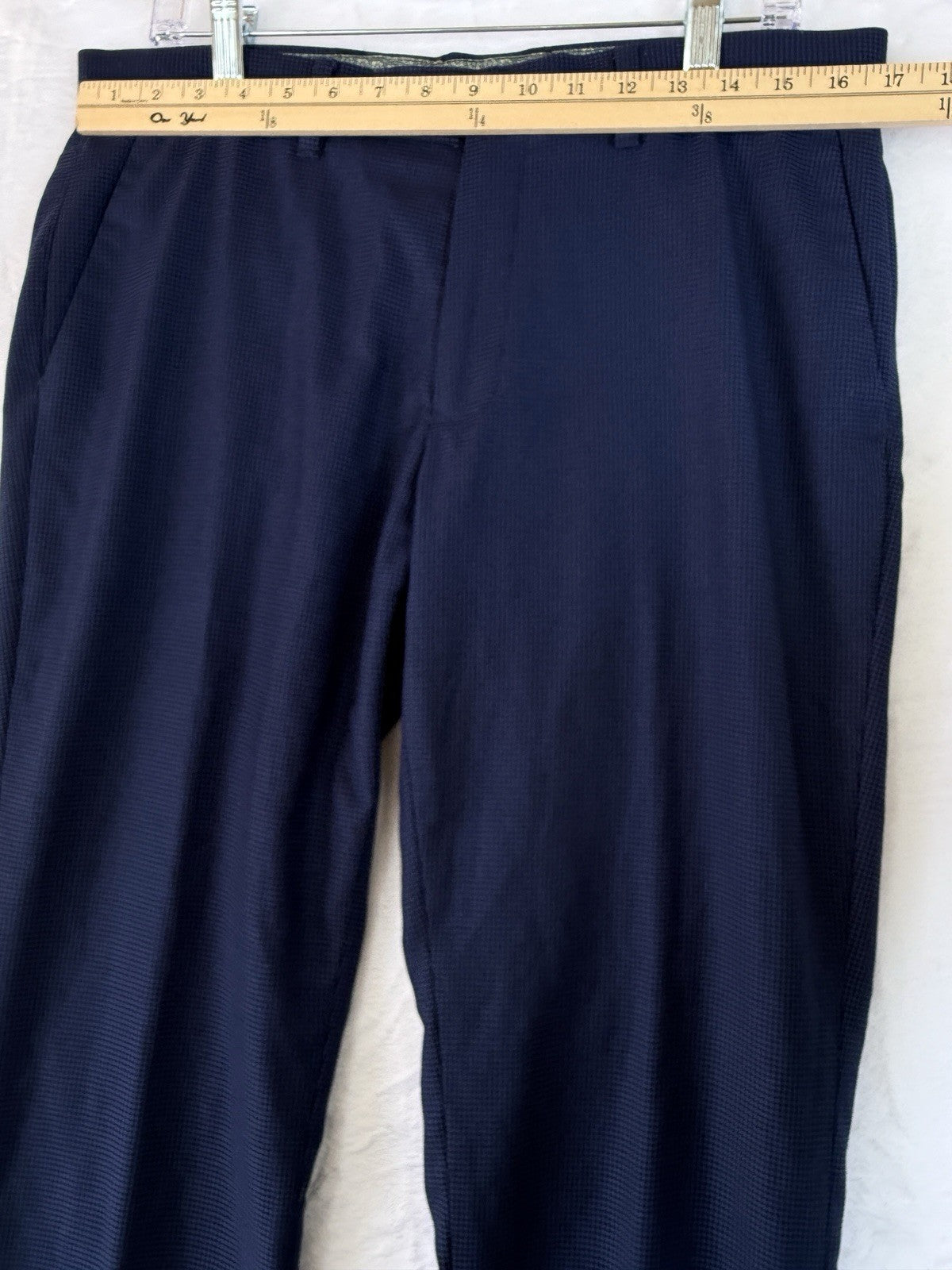 Guide London Dress Pants 34R 34 34x29 Mens Blue Herringbone Lightweight