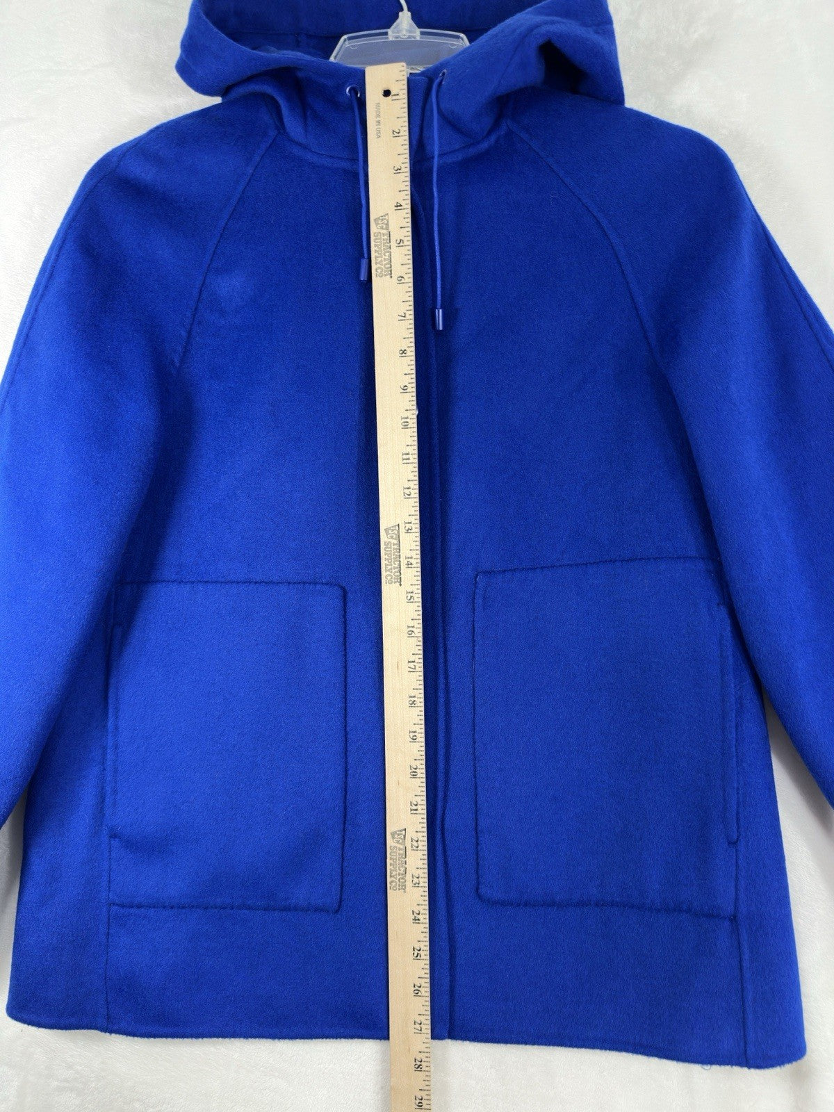 Banana Republic Double Faced Wool Blend Hooded Jacket Small Womens Blue Pockets
