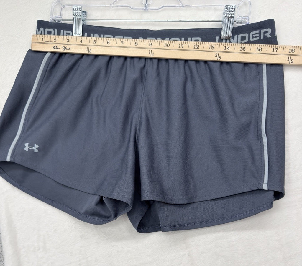 Under Armour Women's Shorts Large Tech 3” Play Up Gray Workout Running