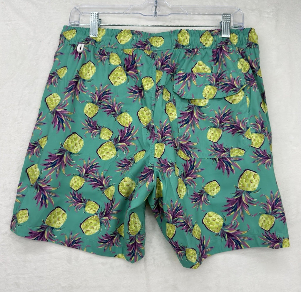 Blue Wave Swim Trunks Medium Mens Pineapple Swimsuit Lined Pockets 6” New