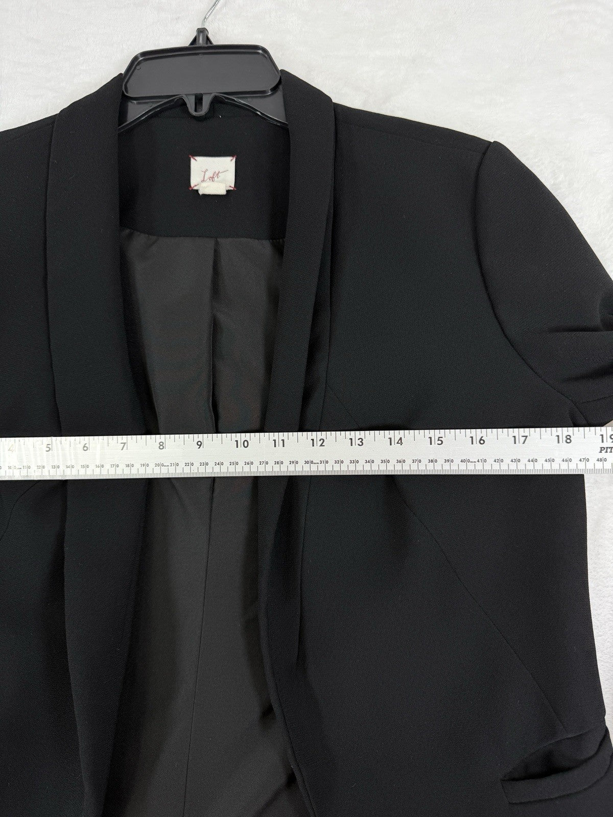 Ann Taylor LOFT Blazer 6 Petite Black 6P Open Front Jacket Women