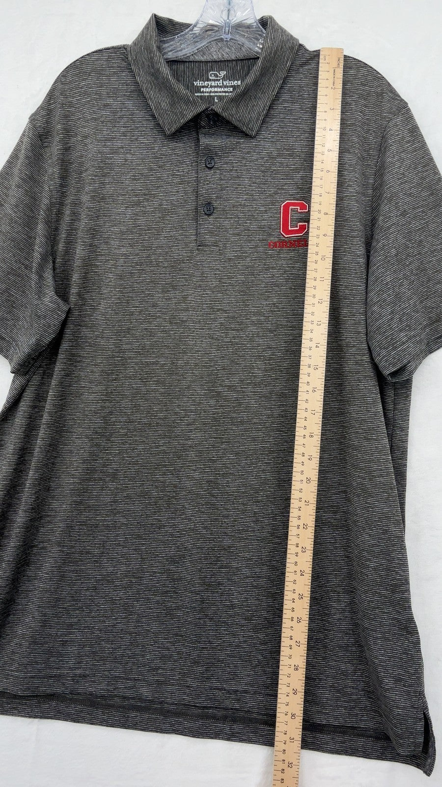 Vineyard Vines Performance Polo Shirt Cornell Logo Mens Large Brown Gray