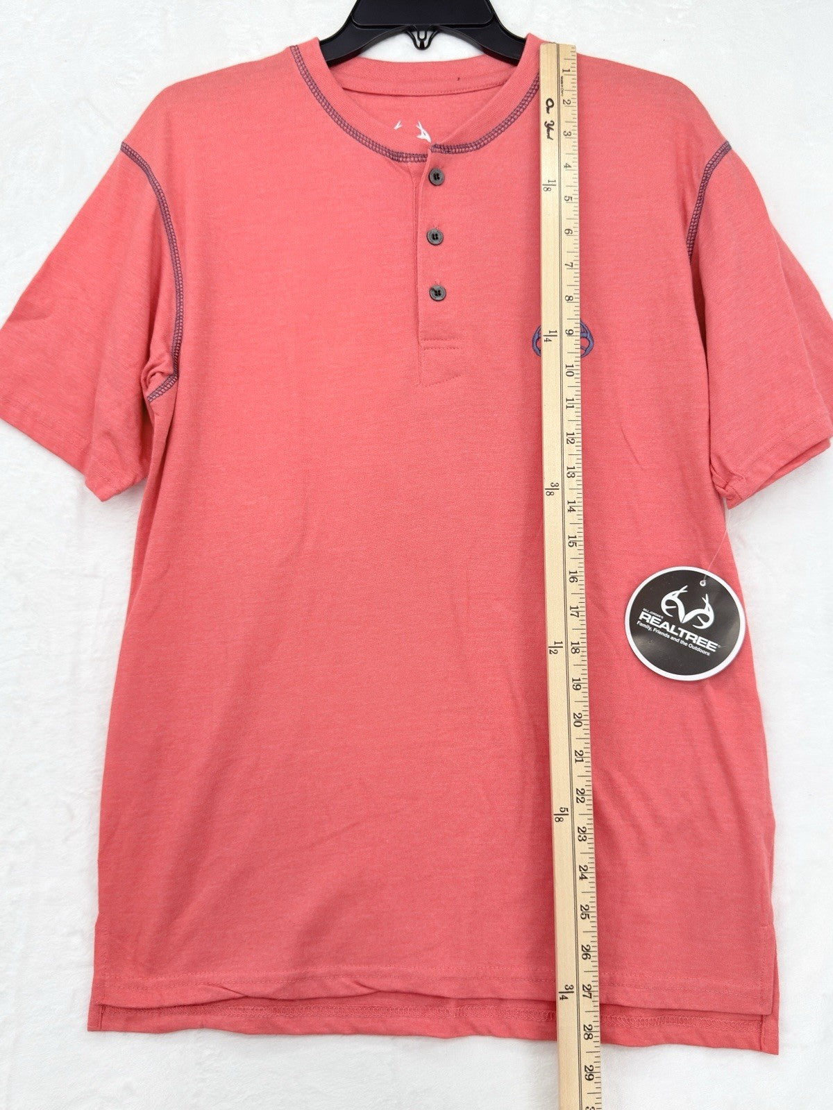 Realtree Short Sleeve Henley Shirt Small Mens New NWT *FlawRead