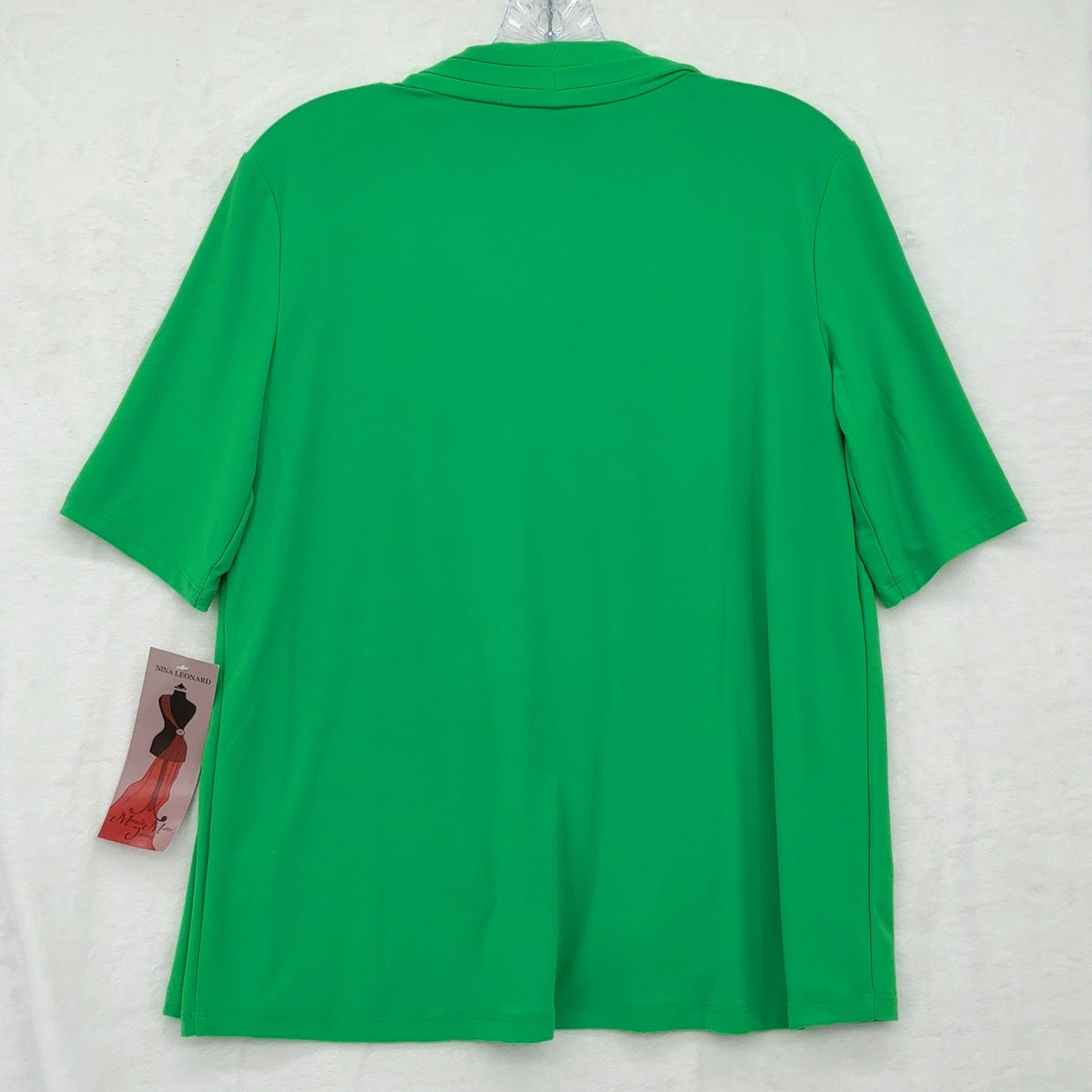 Nina Leonard Miracle Matte Jersey Cardigan Small Womens Green Short Sleeve New