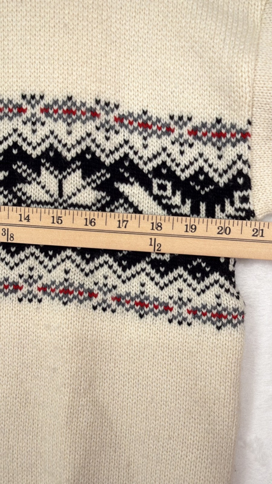 Northway Nordic Sweater Wool Medium Mens Cream Fair Isle Pullover Norway
