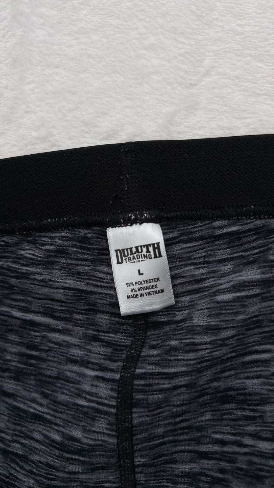 Duluth Trading Co. Base Layer Leggings Large Womens Gray Black Space Dye