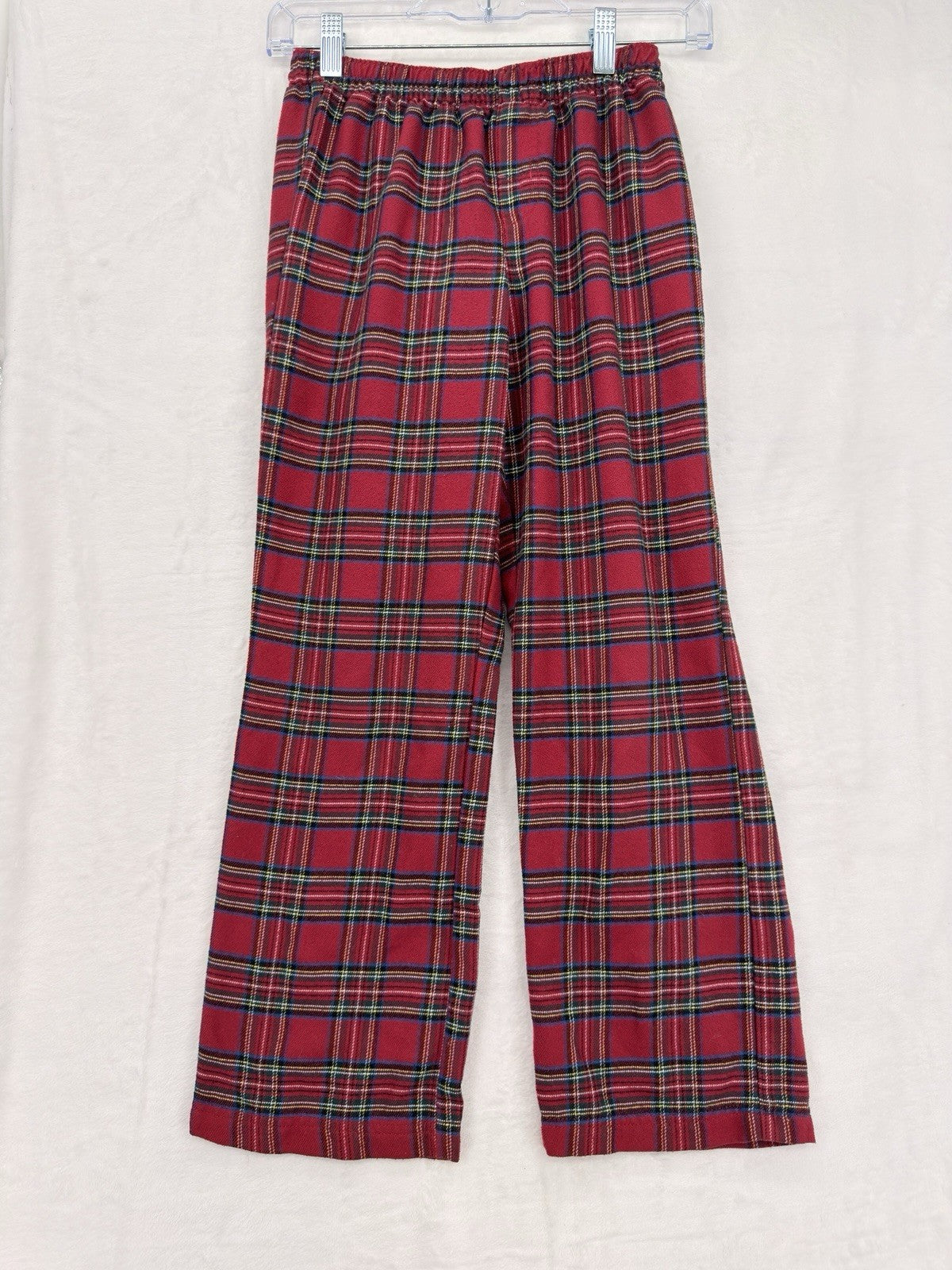 LL Bean Kids Pajama Pants Red Plaid Large Boys Girls