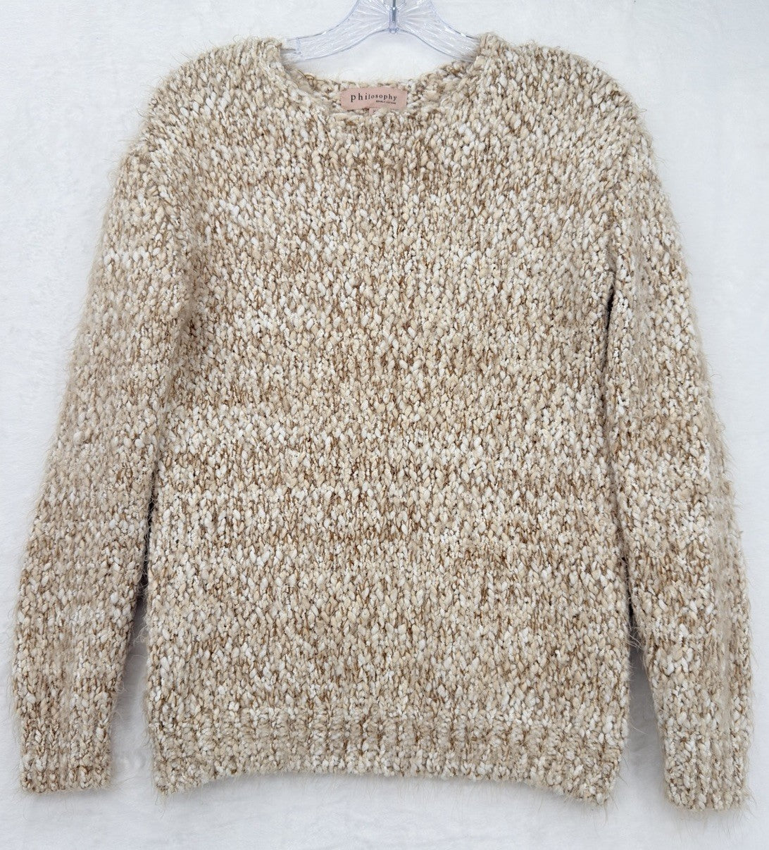 Philosophy Sweater XS Chunky Popcorn Knit Beige Long Sleeve Tops Womens