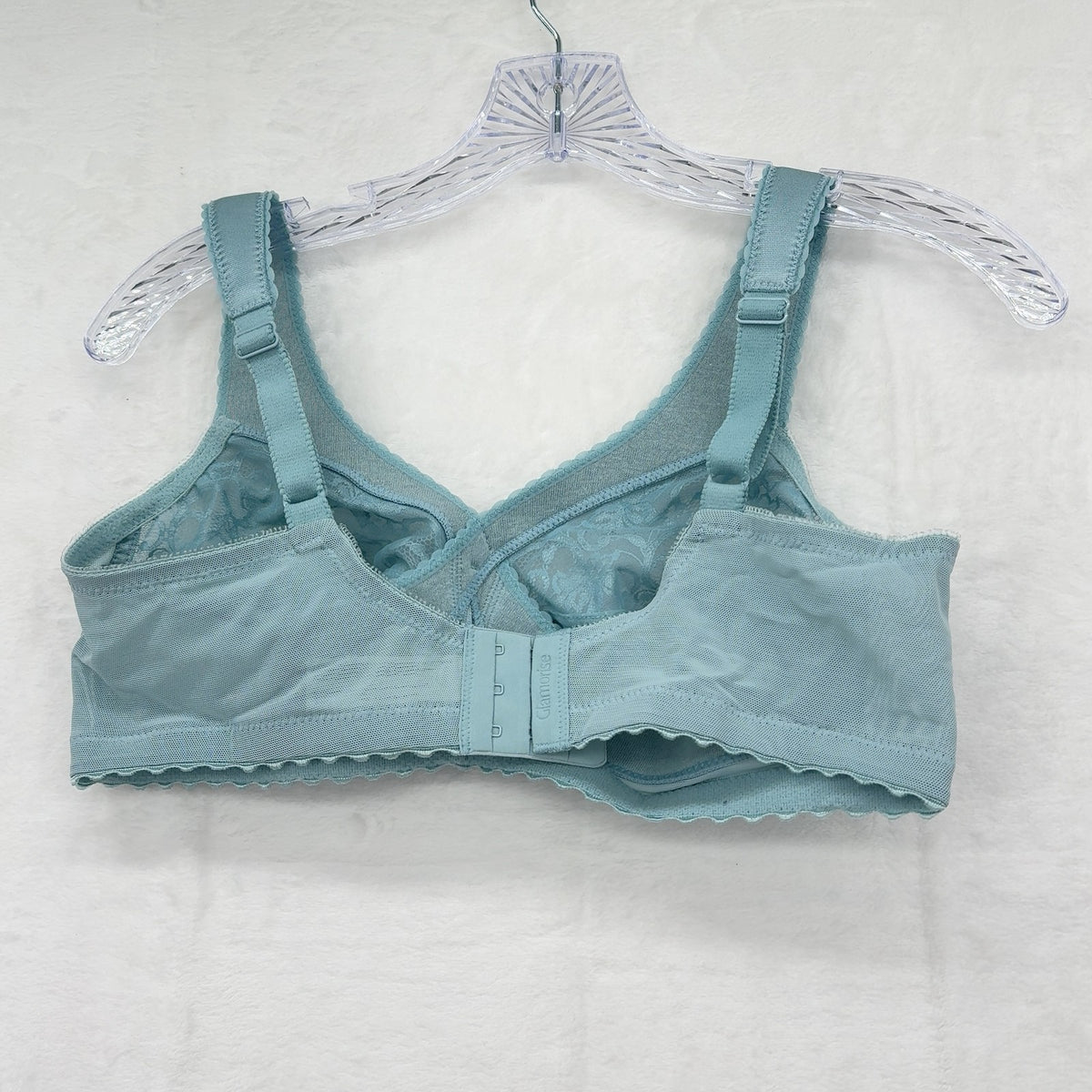 Glamorise Bra 38B 1000 Magic Lift Original Support Wireless Blue Lace Womens