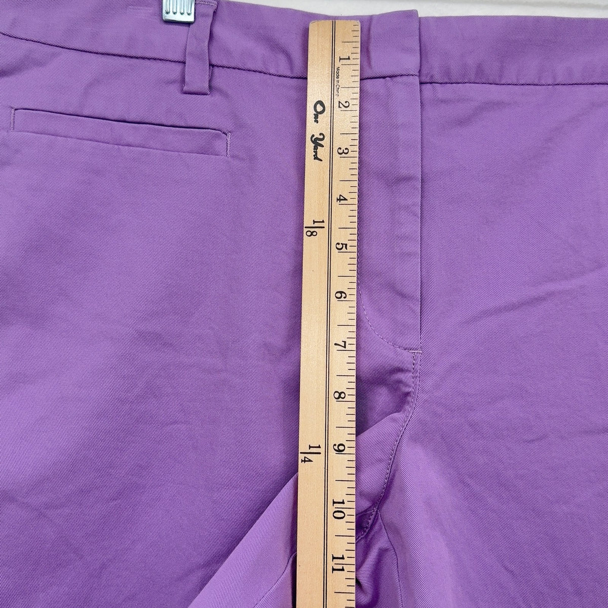 Lands End Bermuda Chino Shorts 14 Womens Lavender Purple Fit 2 10”