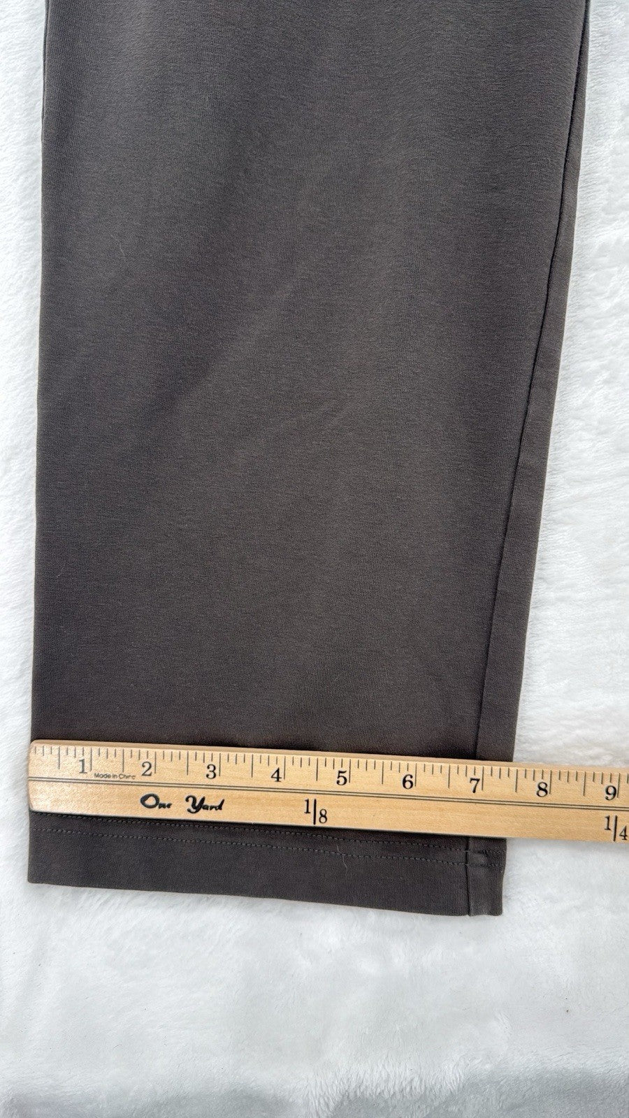 LL Bean Perfect Fit Pants Large Pull On Knit Womens Brown Gray Cotton Stretch