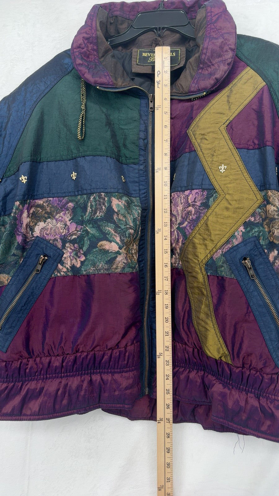 Vintage 90s Beverly Hills Blues Jacket Medium Fresh Prince Style Hipster Coat