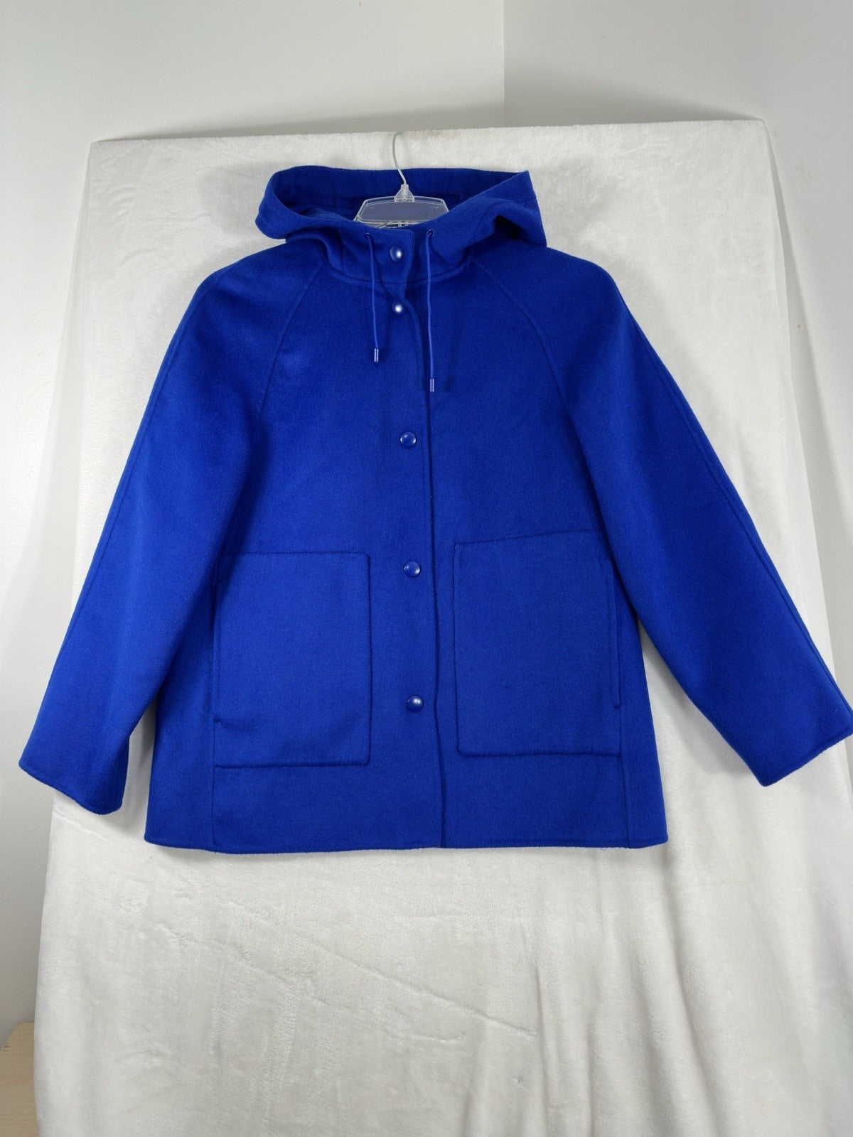 Banana Republic Double Faced Wool Blend Hooded Jacket Small Womens Blue Pockets