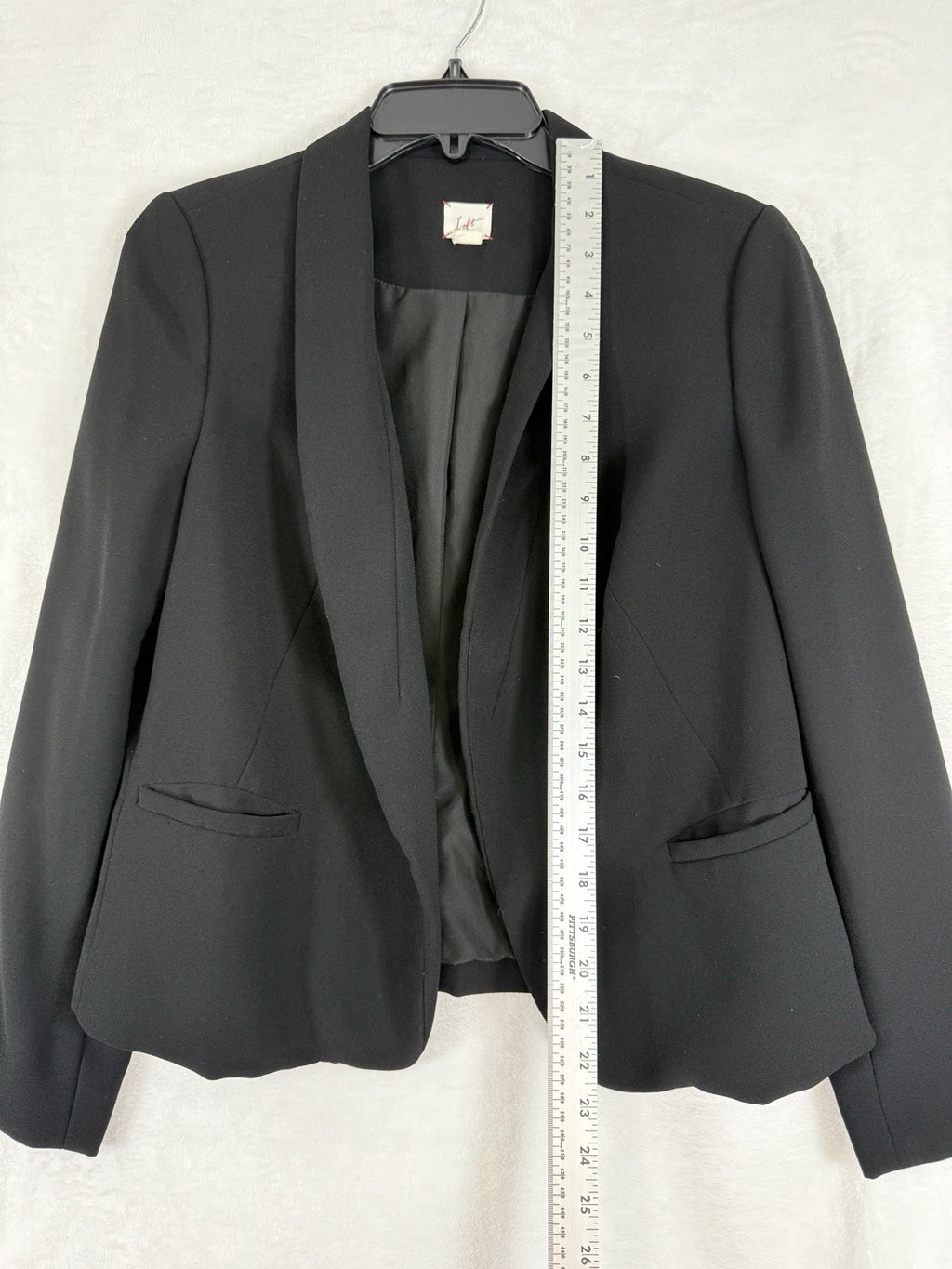 Ann Taylor LOFT Blazer 6 Petite Black 6P Open Front Jacket Women