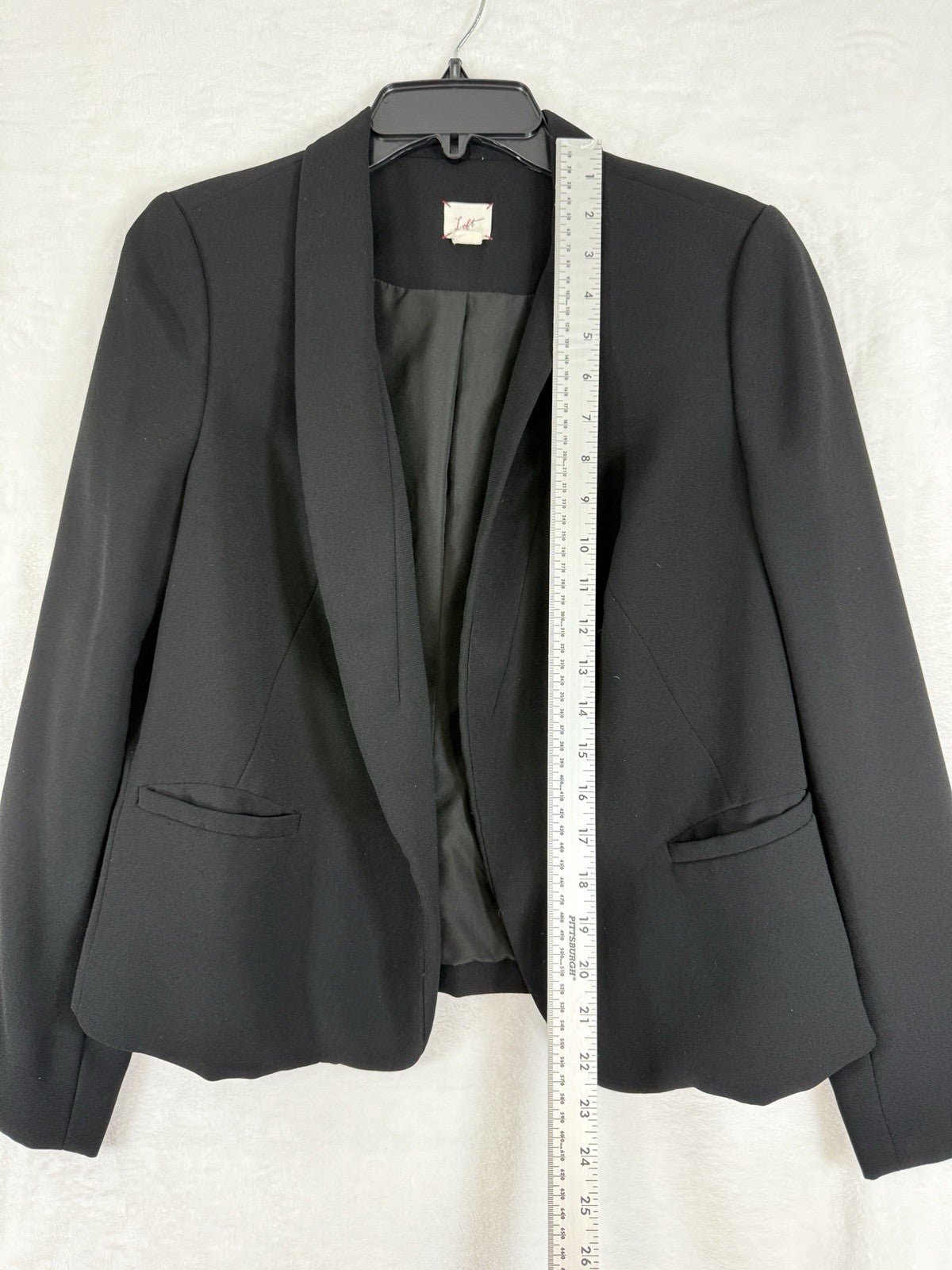 Ann Taylor LOFT Blazer 6 Petite Black 6P Open Front Jacket Women