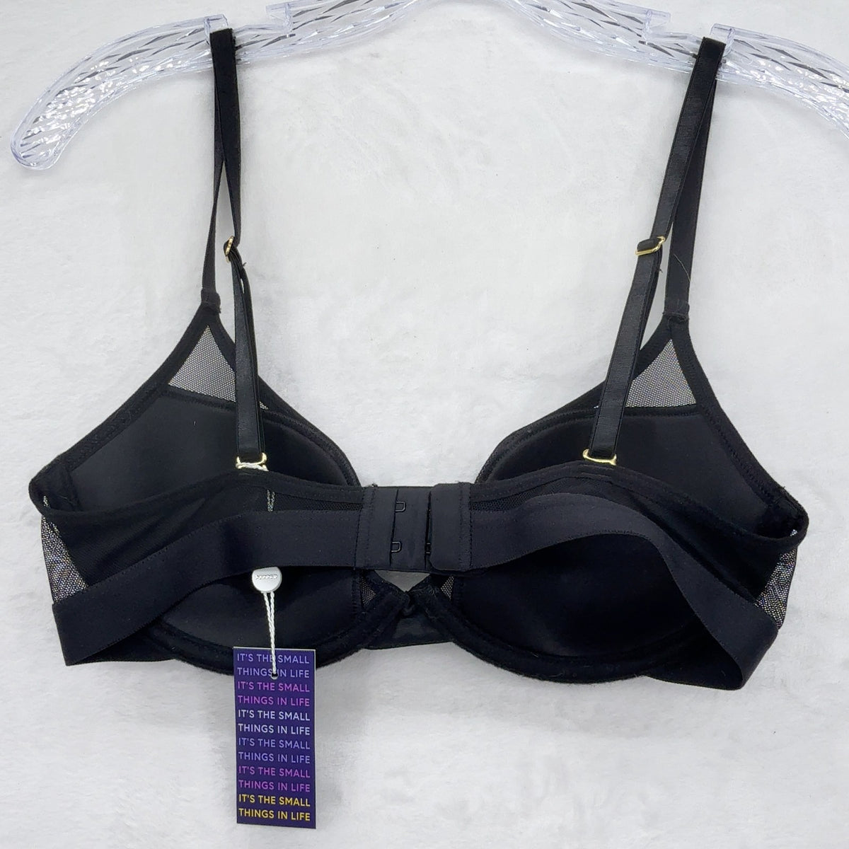 Pepper Classic All You Bra Mesh Bra 34B Womens Black New NWT