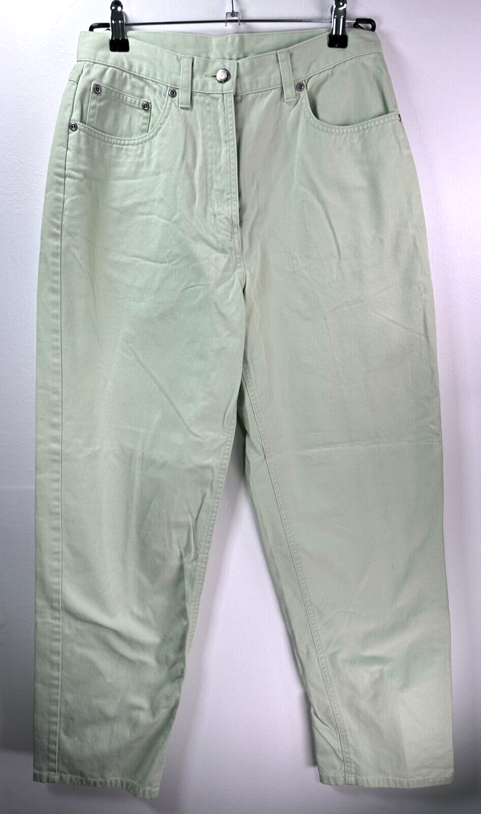 LL Bean Jeans 10 Womens Light Sherbert Green 5 Pocket Denim 100% Cotton