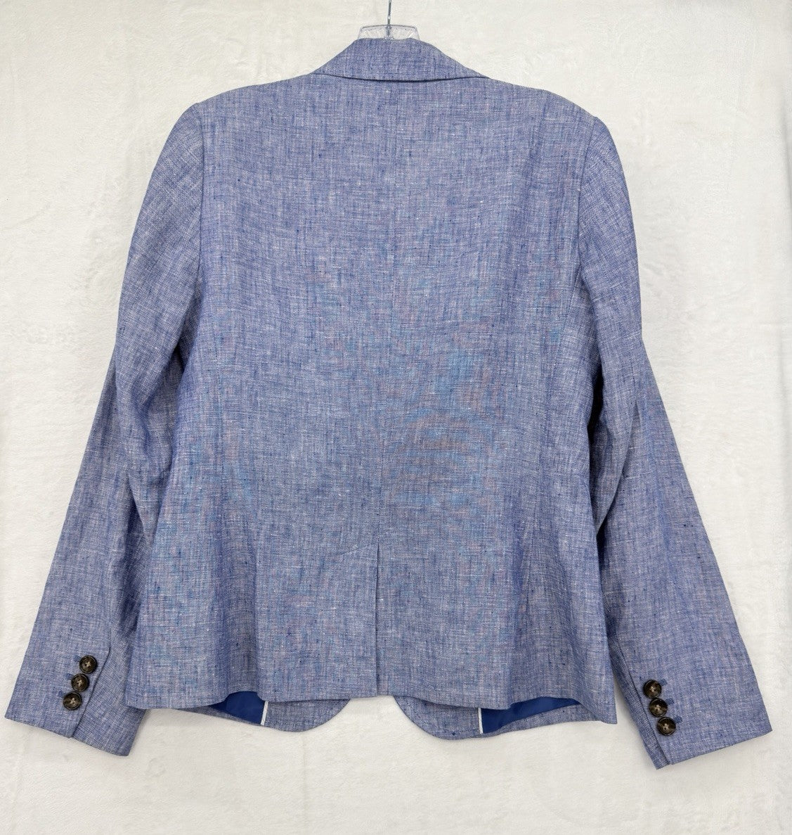 Talbots 100% Linen Jacket 4 Womens Blue Blazer Lined