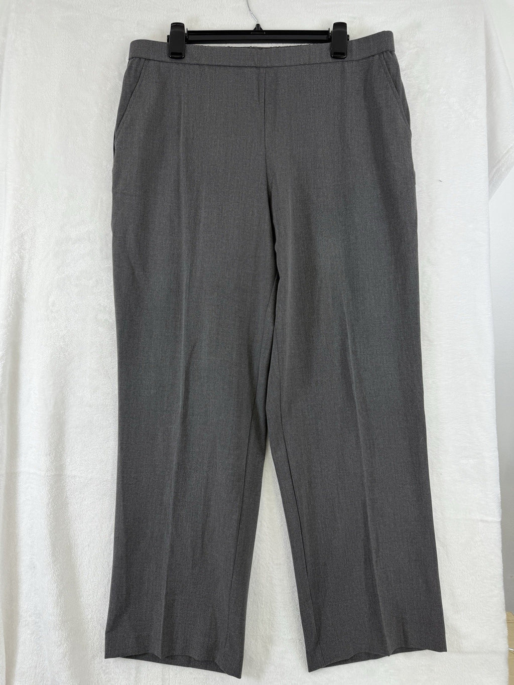 Briggs Pants 16S 16 Short Gray Flat Front Back Elastic Womens 16 Straight Leg
