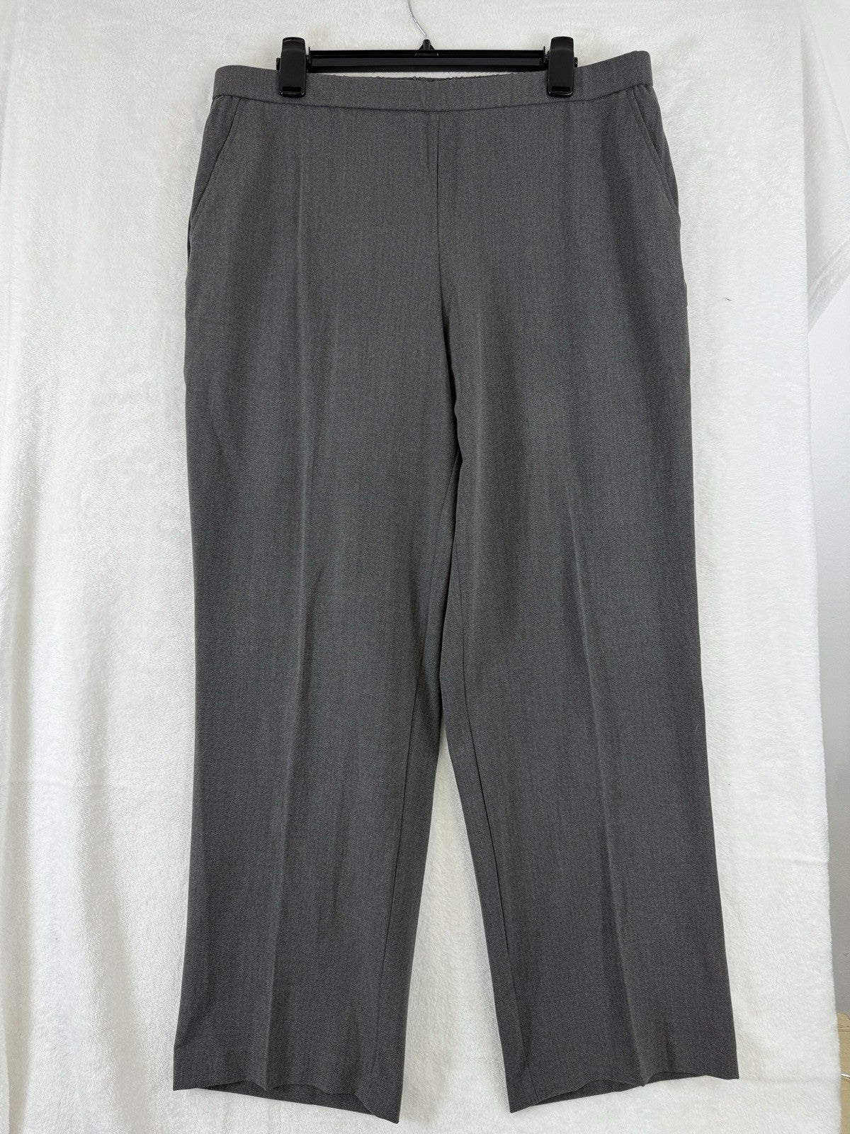 Briggs Pants 16S 16 Short Gray Flat Front Back Elastic Womens 16 Straight Leg