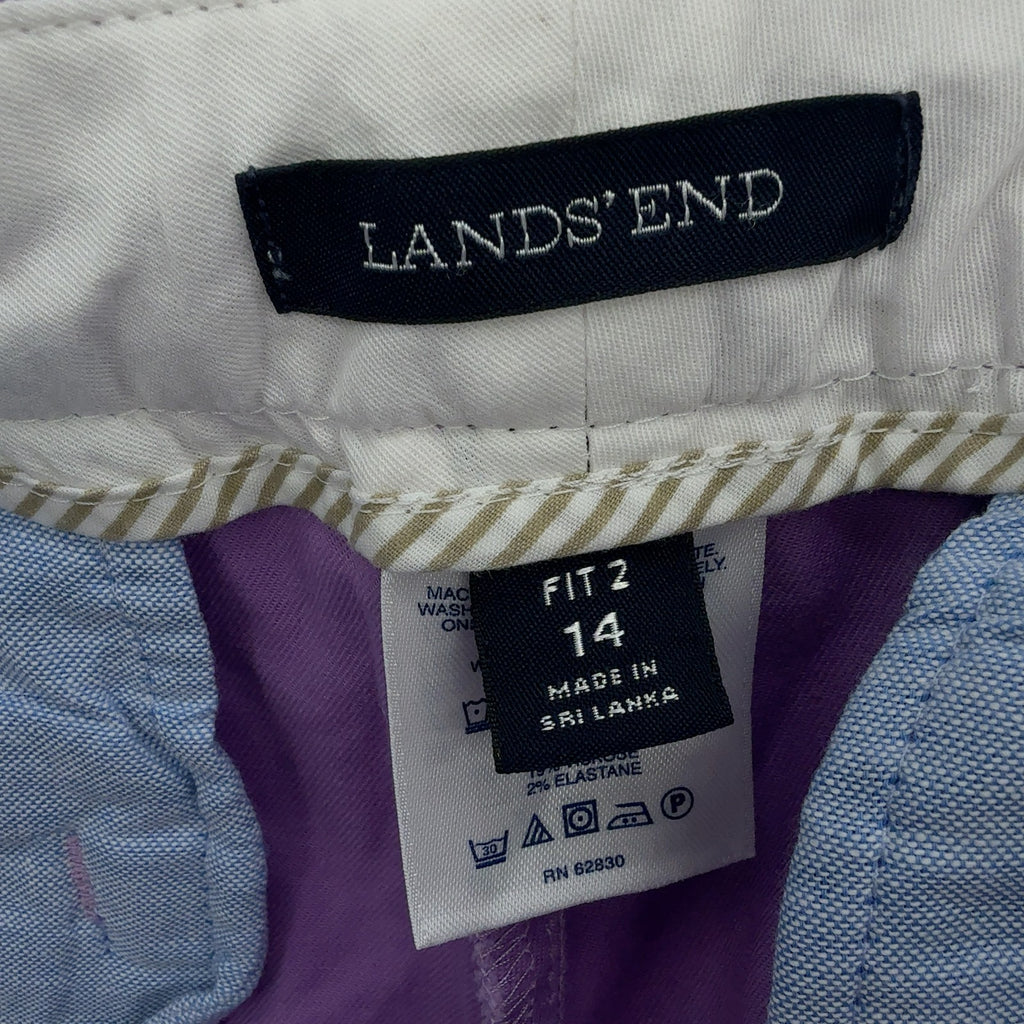 Lands End Bermuda Chino Shorts 14 Womens Lavender Purple Fit 2 10”
