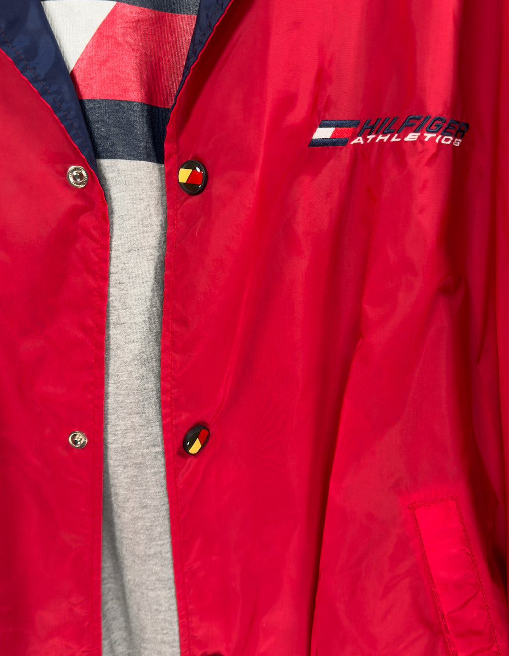 90s Tommy Hilfiger Athletics Logo Spell Out Vintage Jacket Windbreaker Mens L