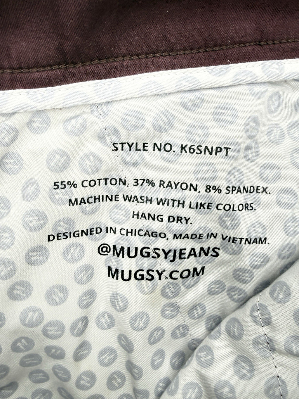 Mugsy Shorts 38 Ports 9” Maroon Chino Mens
