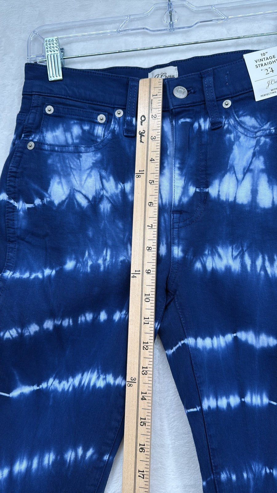 J Crew Vintage Straight Jeans 24 Womens Blue 10” Denim Raw Hem New NWT