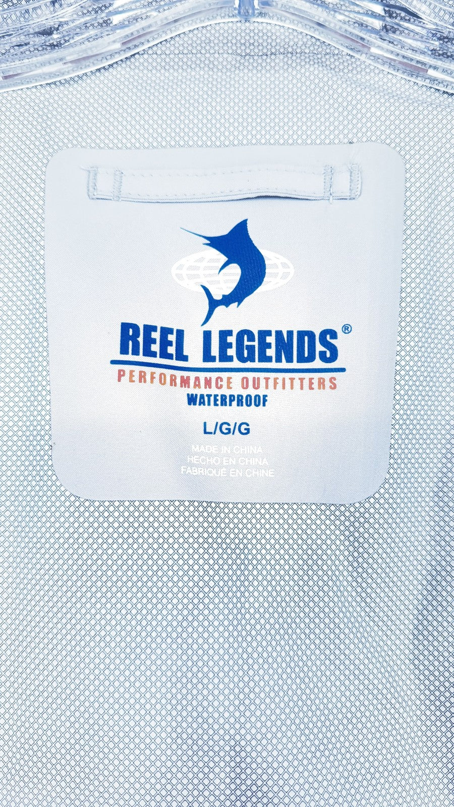 Reel Legends Waterproof Rain Jacket L Gray hooded full zip storm flap