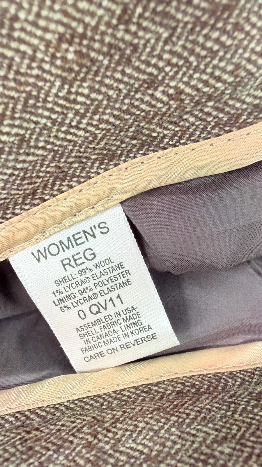 Vintage LL Bean Pants 6 Womens Wool Stretch Pleated Brown High Rise Straight New