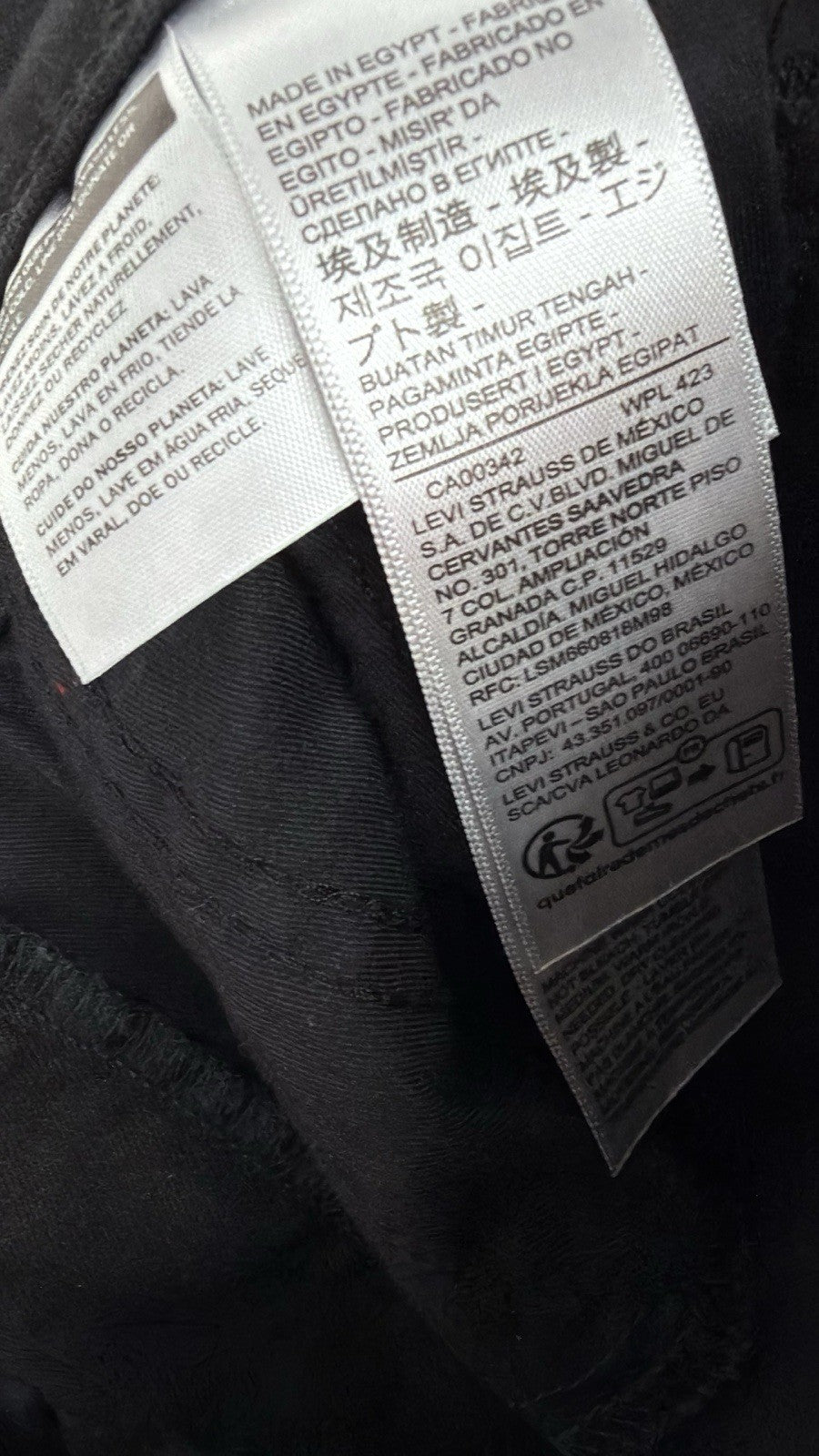 Levis 318 Shaping Wide Leg 26 Jeans Black 26x32 Womens New NWT