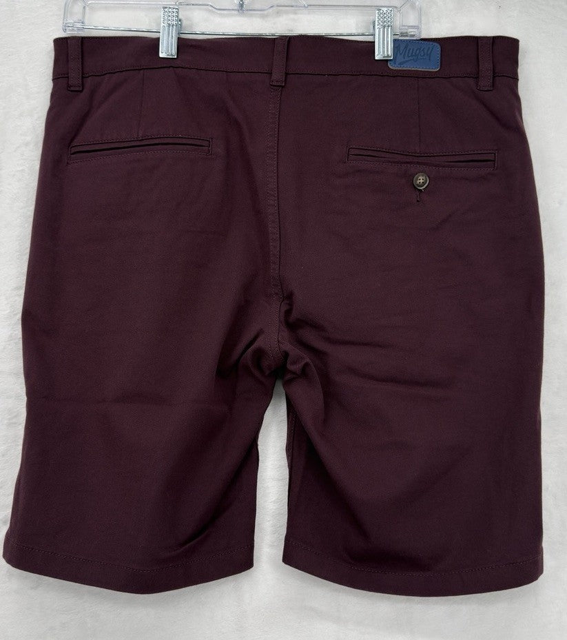 Mugsy Shorts 34 Ports 9” Maroon Chino Mens