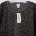 Chicos Size 3 Jacket Subtle Garden Giovanna XL Womens Full Zip Embroidered New M