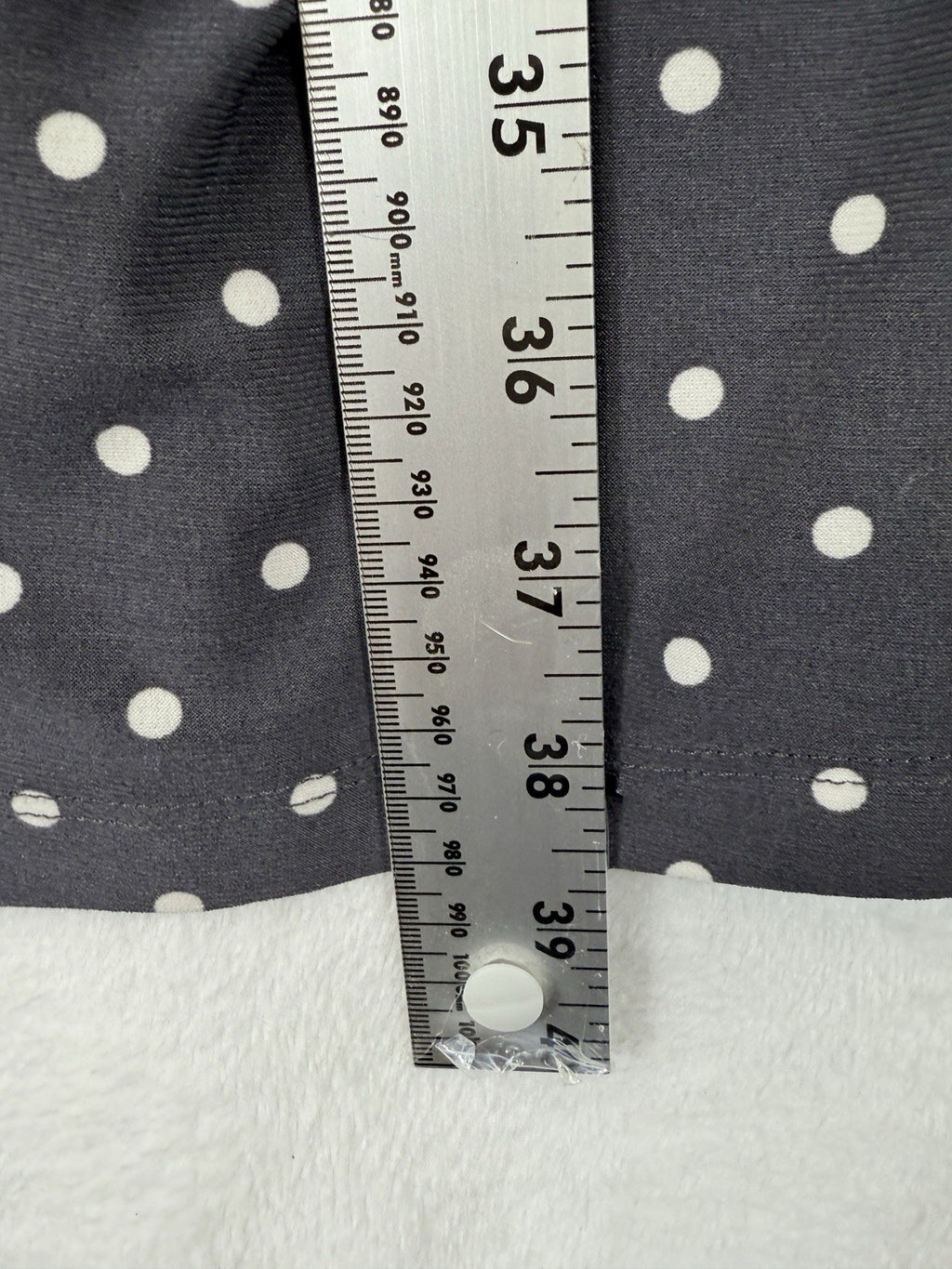 Anne Klein Faux Wrap Dress 6 Gray Polka Dot Women