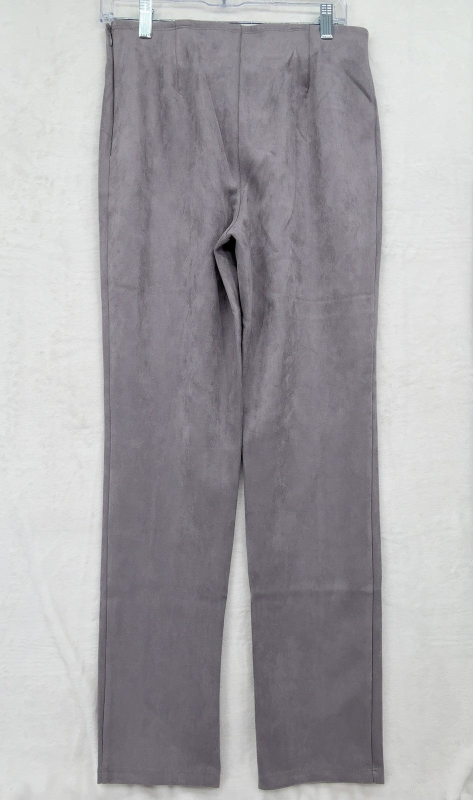 Marla Wynne Pull On Pants 8 Womens Gray Faux Suede Ankle Stretch New NWT