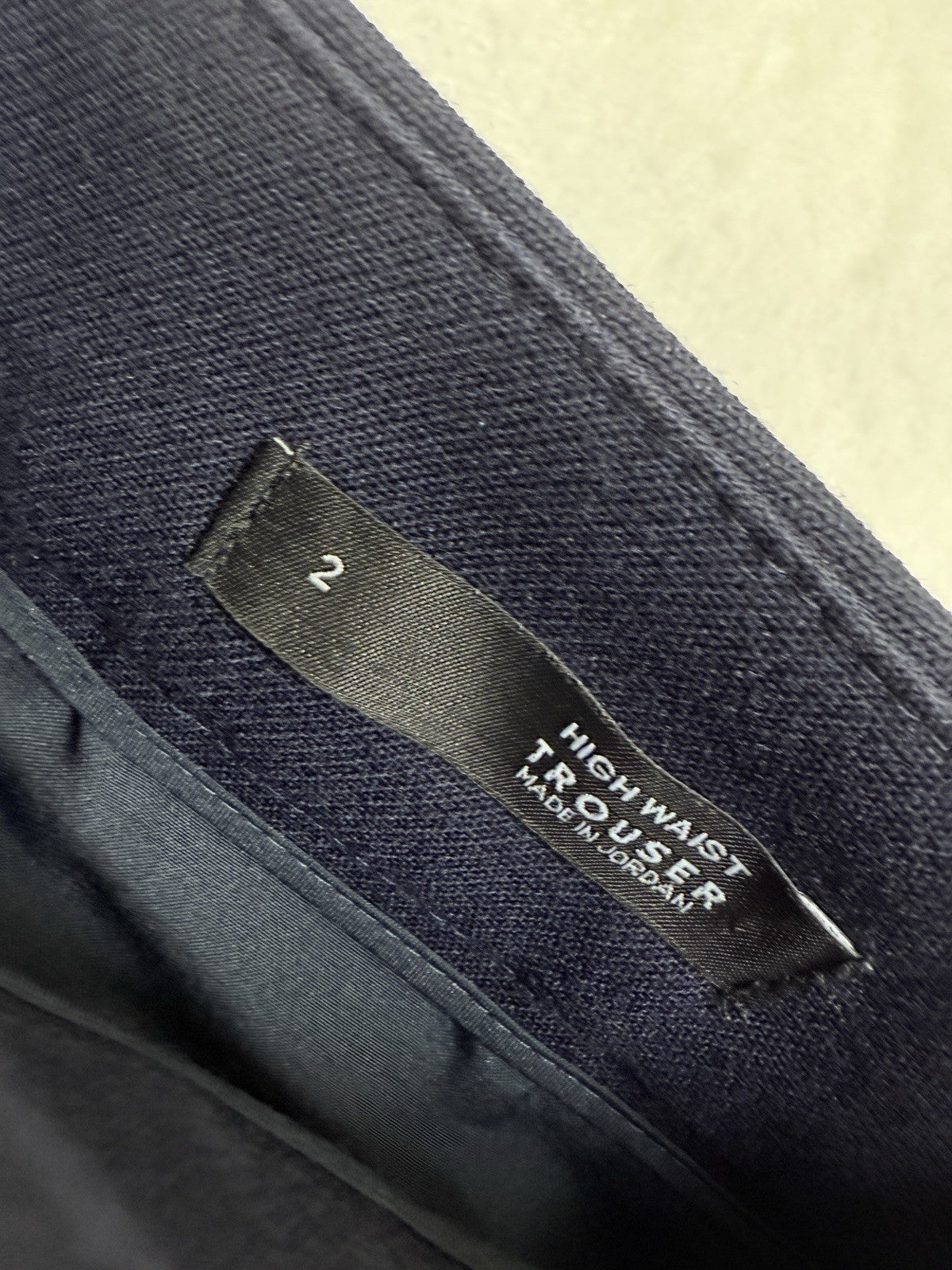 Ann Taylor Loft Pants Size 2 High Waist Trouser Navy Blue Gold Buttons Womens