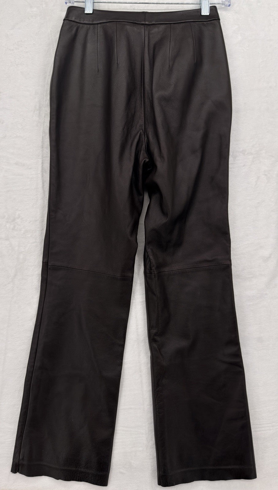 Classiques Entier Leather Pants 6 Petite Womens Brown Lined Straight Leg 6P