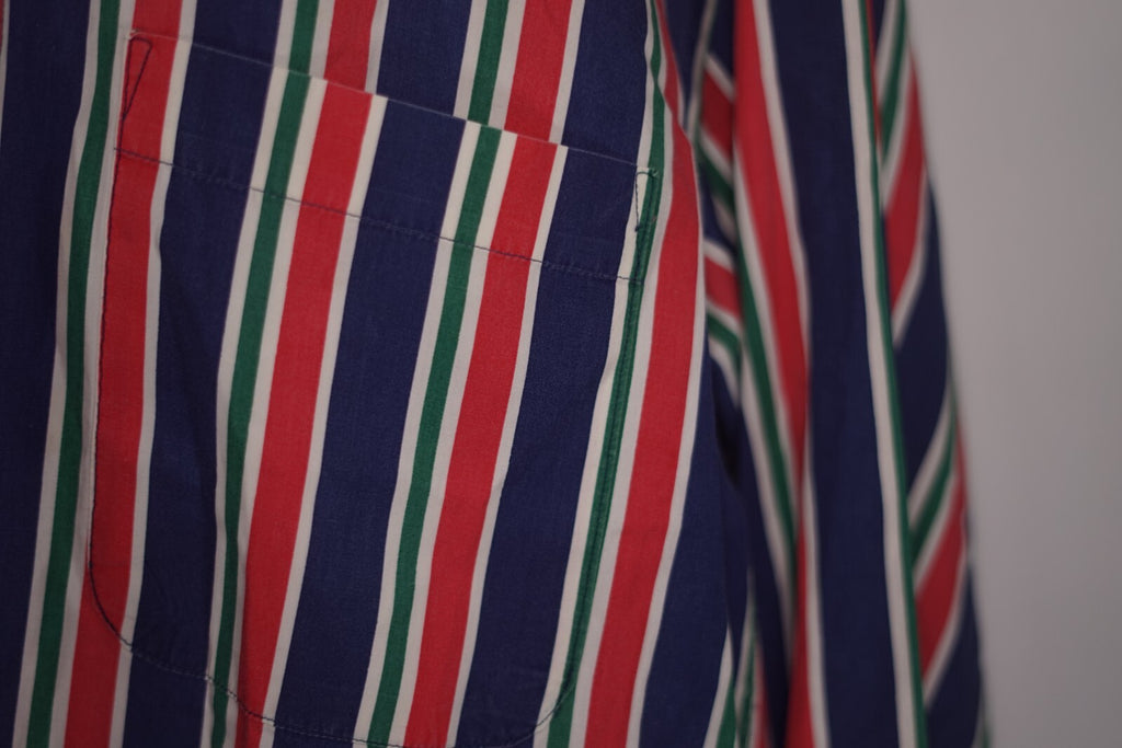 Vintage 90s Y2K Aeropostale Striped Blue Red Green Button Up Shirt Men's Large